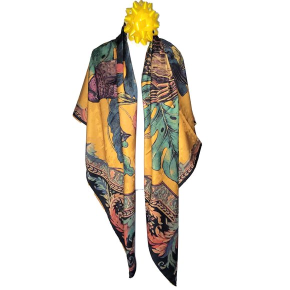 NWT Double Sided Silk Scarf 52"x52" Large Square Shawl Wrap XiangYunShal 2286 - Picture 13 of 15